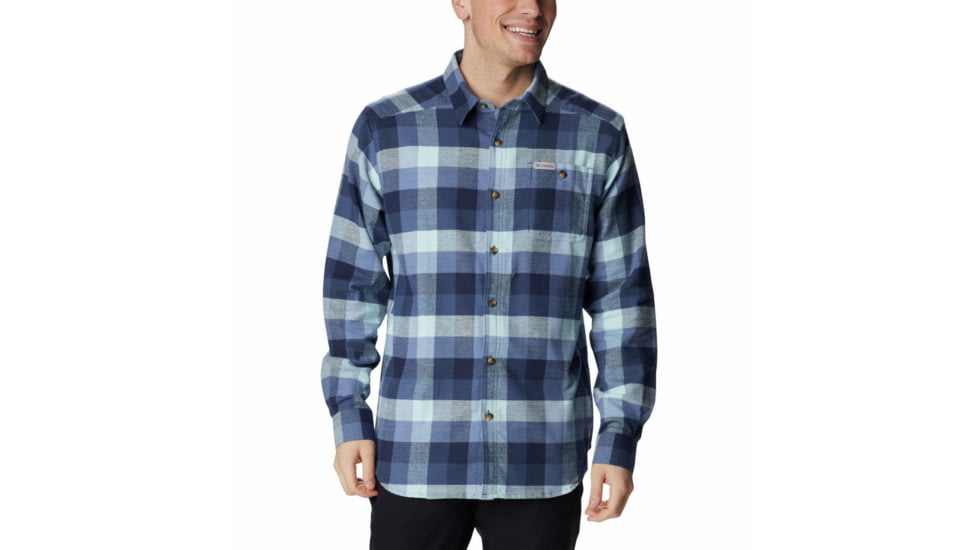 Columbia Cornell Woods Flannel Long Sleeve Shirt - Mens, Dark Mountain Buffalo Check, Medium, 1617951482DkMtnBflCckM