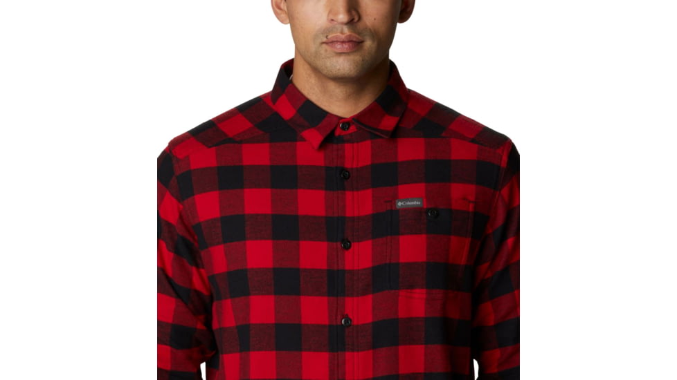 Columbia Cornell Woods Flannel Long Sleeve Shirt - Men's, Mountain Red Buffalo Check, Medium, 1617951615MntnRdBflChckM