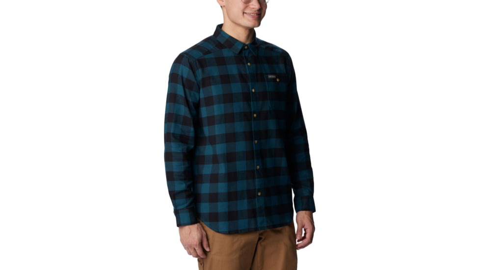 Columbia Cornell Woods Flannel Long Sleeve Shirt - Mens, Night Wave Buffalo Check, Extra Large, 1617951415NgtWVBflChckXL