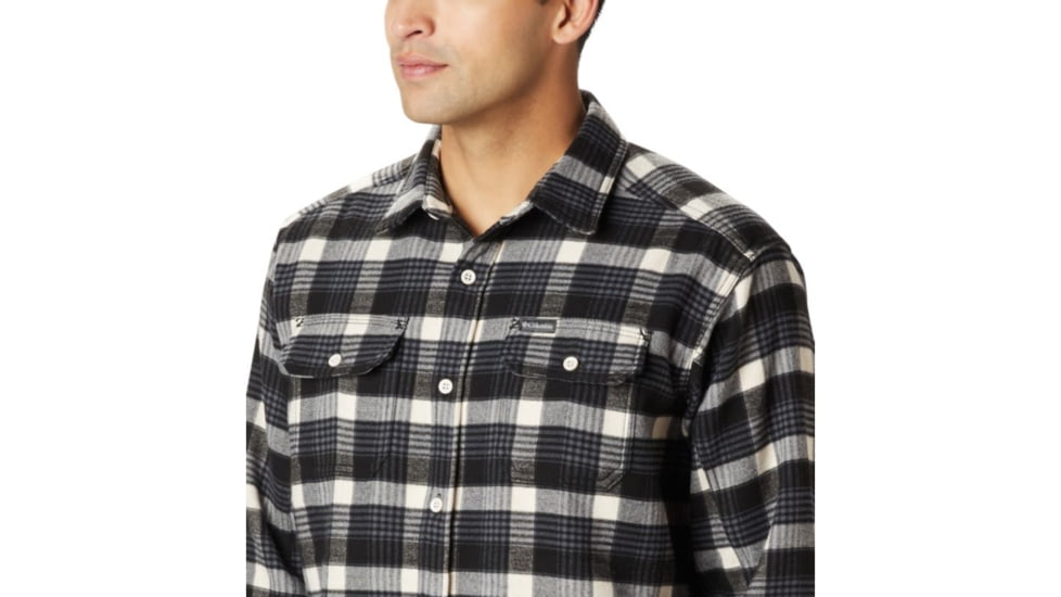 Columbia Deschutes River Heavyweight Flannel - Mens, Black Medium Plaid, Extra Large, 1736221010-XL