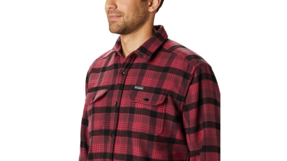 Columbia Deschutes River Heavyweight Flannel - Mens, Mountain Red Medium Plaid, Large, 1736221613-L