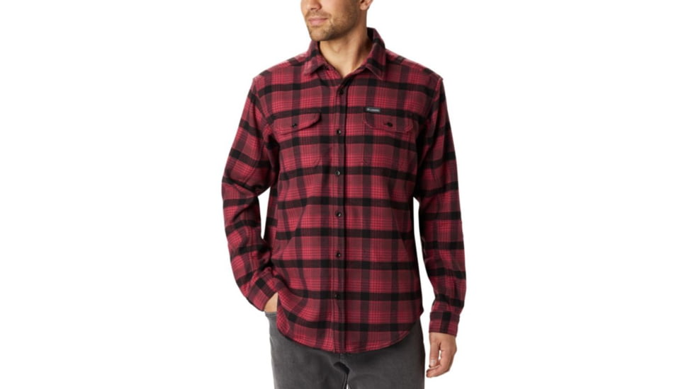 Columbia Deschutes River Heavyweight Flannel - Mens, Mountain Red Medium Plaid, Large, 1736221613-L