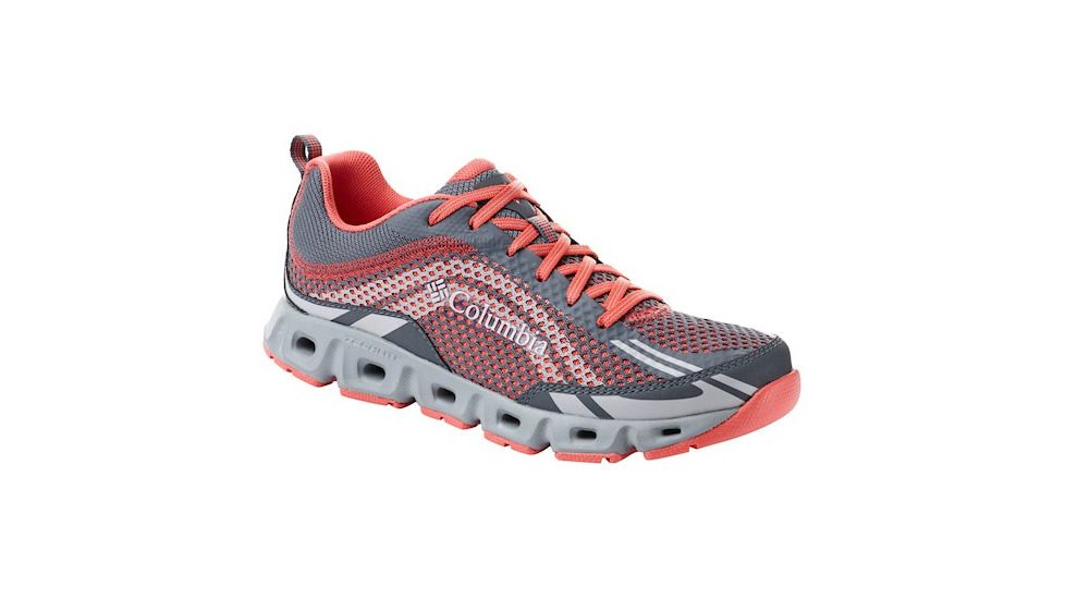 Columbia Drainmaker IV Boat Shoes - Womens, Graphite/Red Coral, Medium, 8.5, 1767461053-8.5