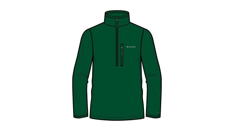 Columbia Essential Hike Grid Fleece Half Zip Jacket - Men's, Rain Forest, Extra Large, 2136801-375-XL