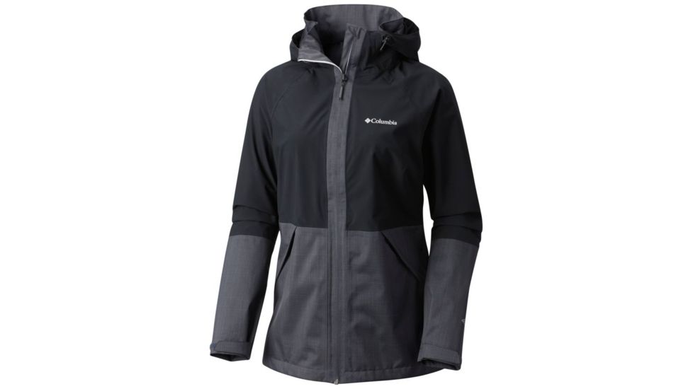 Columbia Evolution Valley Lightweight Rain Jacket - Womens, Black, Shark, XL 1770821010XL