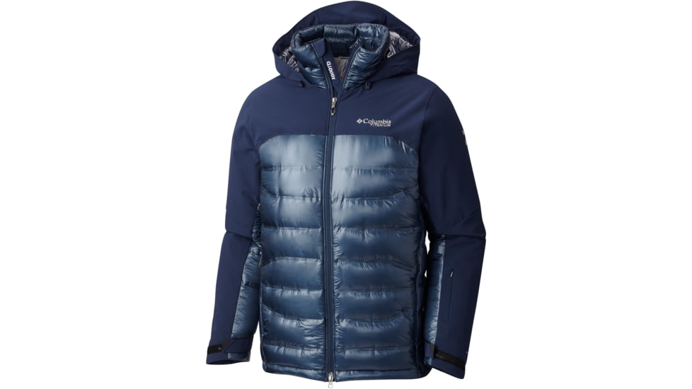 Columbia HeatZone 1000 TurboDown Hooded Jacket - Men's-Collegiate Navy-Large