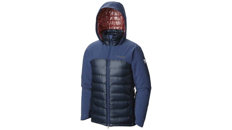 Columbia HeatZone 1000 TurboDown Hooded Jacket - Men's-Night Tide/Collegiate Navy-Large