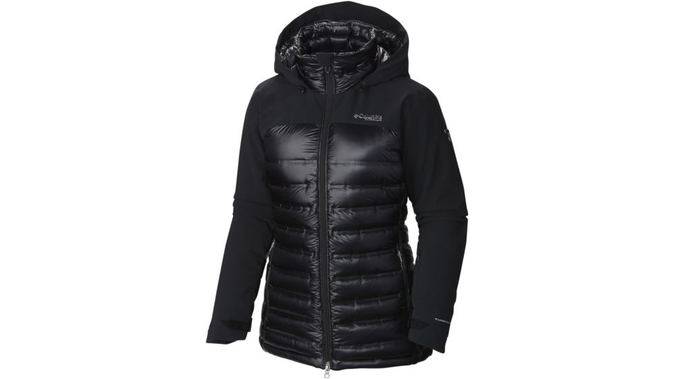 Columbia HeatZone 1000 TurboDown Hooded Jacket - Women's-Black/Black-X-Small