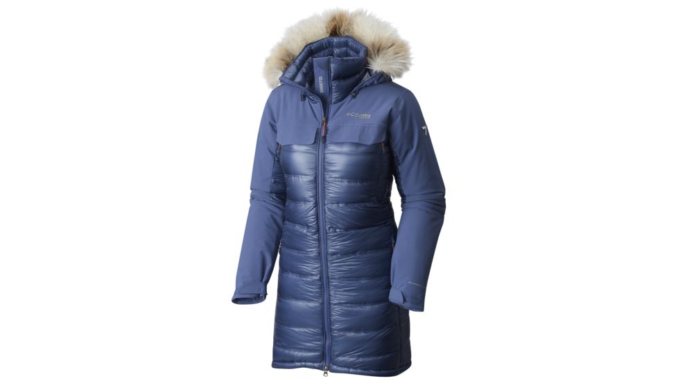 Columbia HeatZone 1000 TurboDown Hooded Parka - Women's-Bluebell-Small