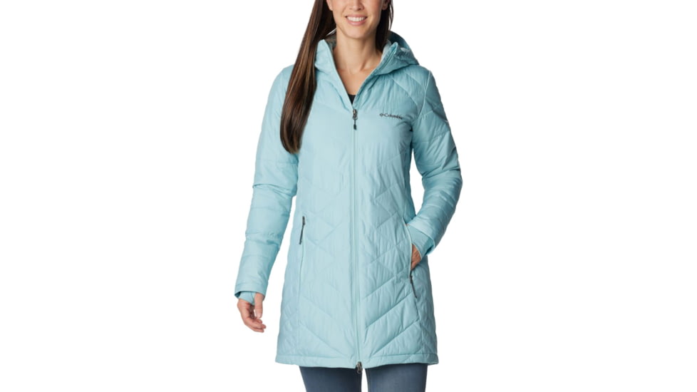 Columbia Heavenly Long Hooded Jacket - Womens, Aqua Haze, Small, 1738161321S
