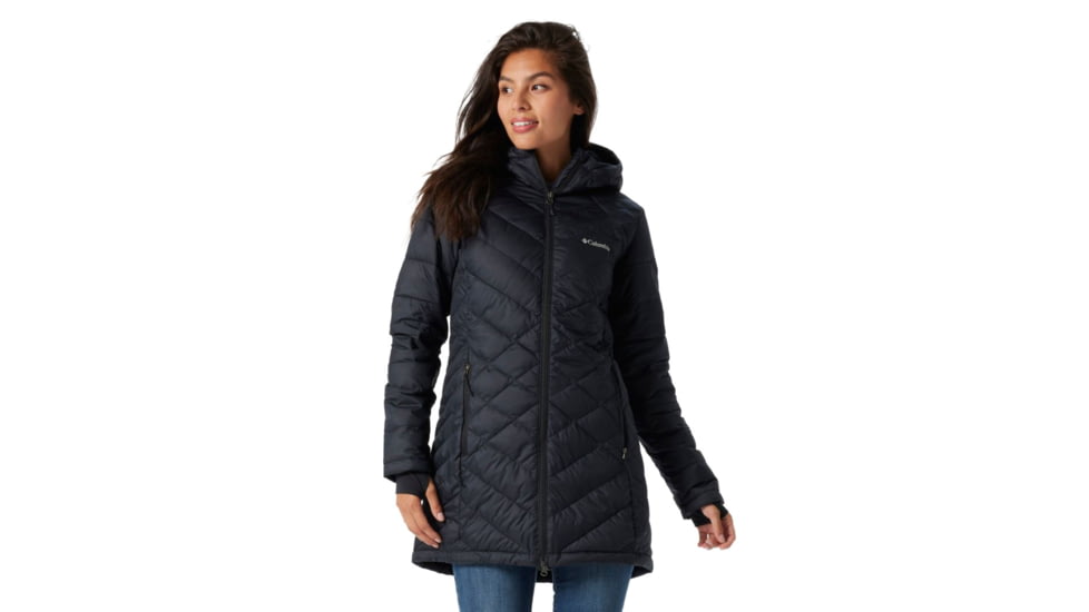 Columbia Heavenly Long Hooded Jacket - Womens, Black, 2XL, 1738161010XXL