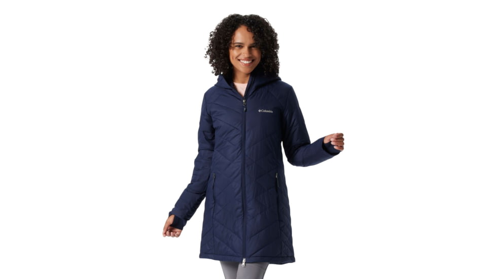 Columbia Heavenly Long Hooded Jacket - Womens, Dark Nocturnal, 2XL, 1738161472XXL