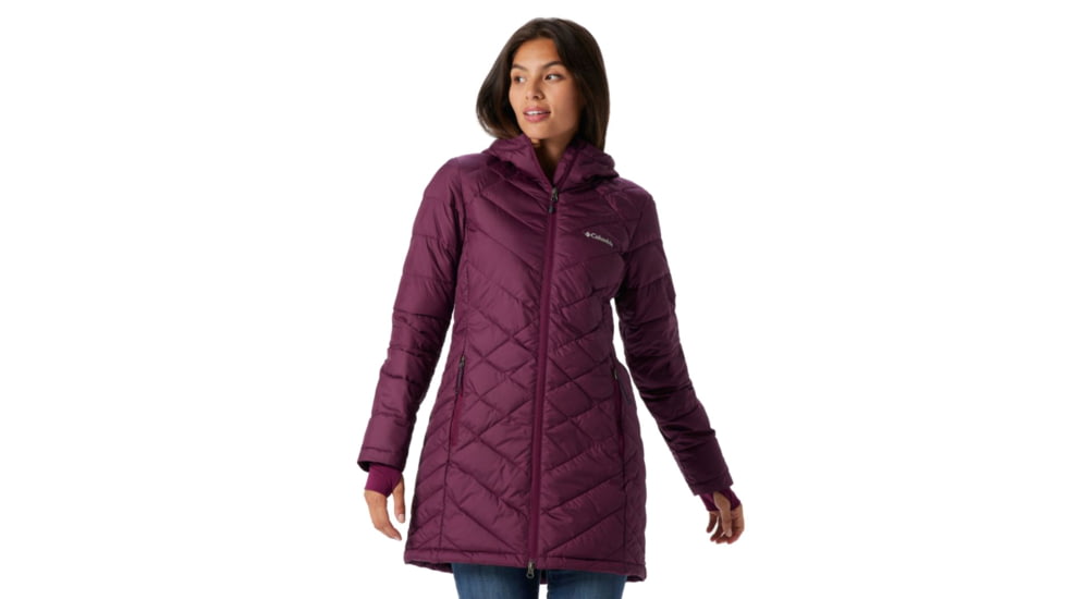 Columbia Heavenly Long Hooded Jacket - Womens, Marionberry, Extra Large, 1738161616XL