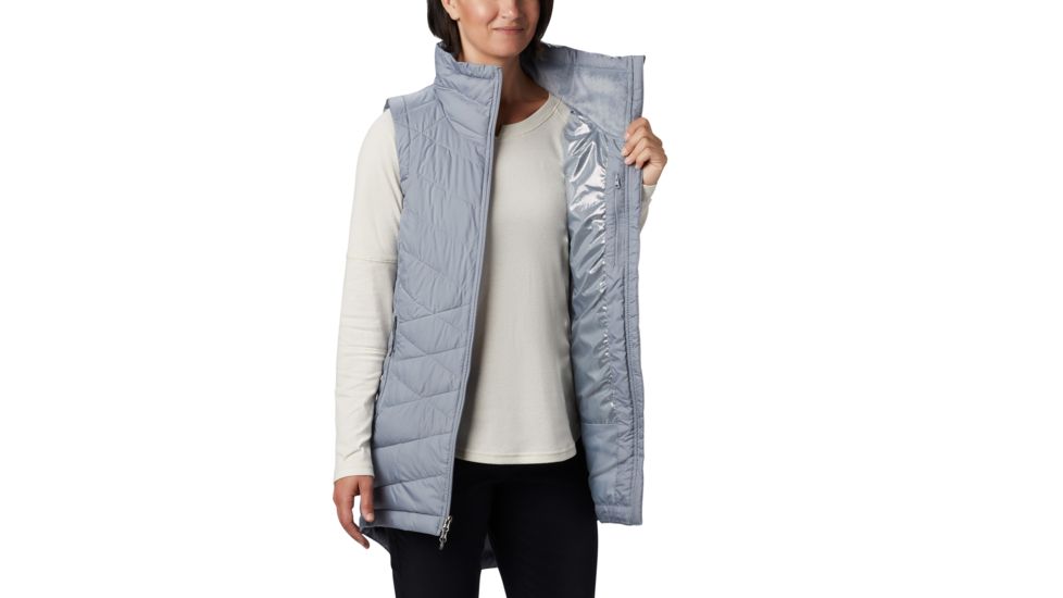 Columbia Heavenly Long Vest - Womens, Tradewinds Grey, Medium, 1859741032-M