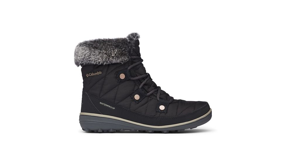 Columbia Heavenly Shorty Omni-Heat Winter Boots - Womens, Black/Kettle, 8.5 US, Medium, 1691541010-8.5