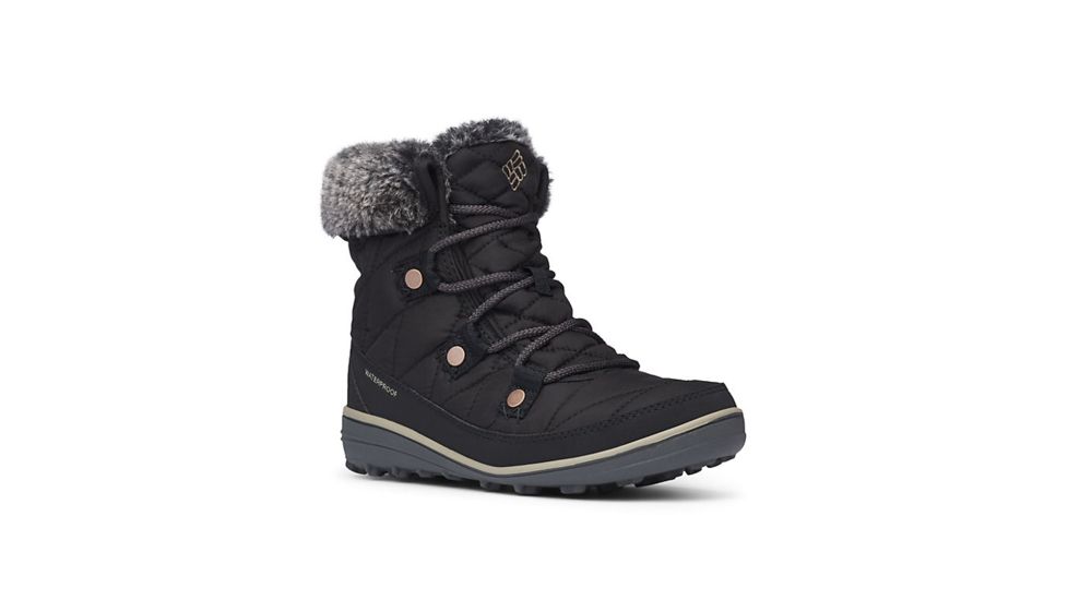 Columbia Heavenly Shorty Omni-Heat Winter Boots - Womens, Black/Kettle, 8.5 US, Medium, 1691541010-8.5