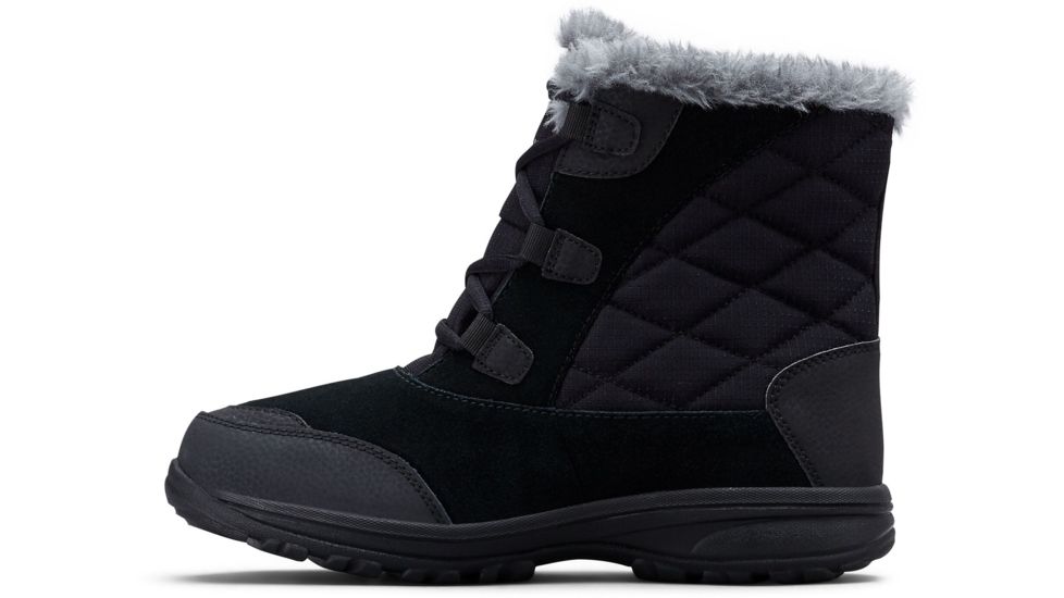 Columbia Ice Maiden Shorty Winter Boots - Womens, Black, Columbia Grey, Medium, 6, 1862391010-6