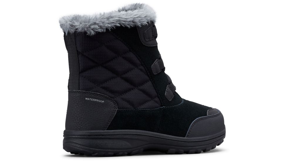 Columbia Ice Maiden Shorty Winter Boots - Womens, Black, Columbia Grey, Medium, 6, 1862391010-6