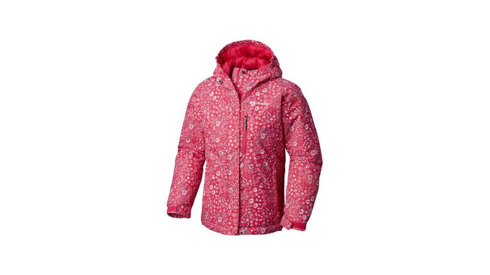 Columbia Magic Mile Jacket - Girls, Cactus Pink Floral Print, Extra Large, 1753941612-XL