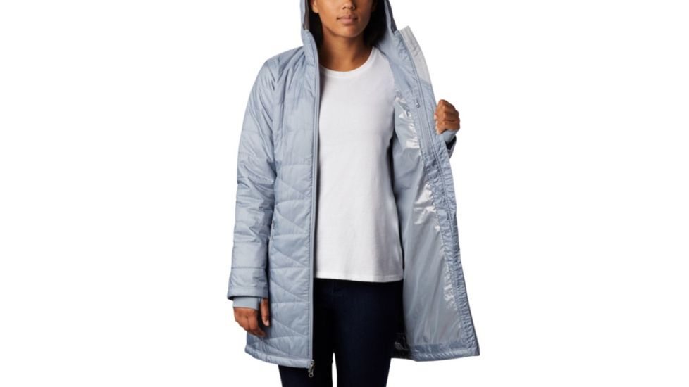 Columbia Mighty Lite Hooded Jacket - Womens, Tradewinds Grey, Size Large, 146877-032-L