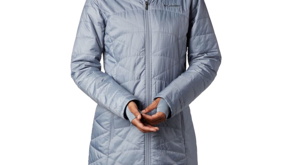 Columbia Mighty Lite Hooded Jacket - Womens, Tradewinds Grey, Size Large, 146877-032-L