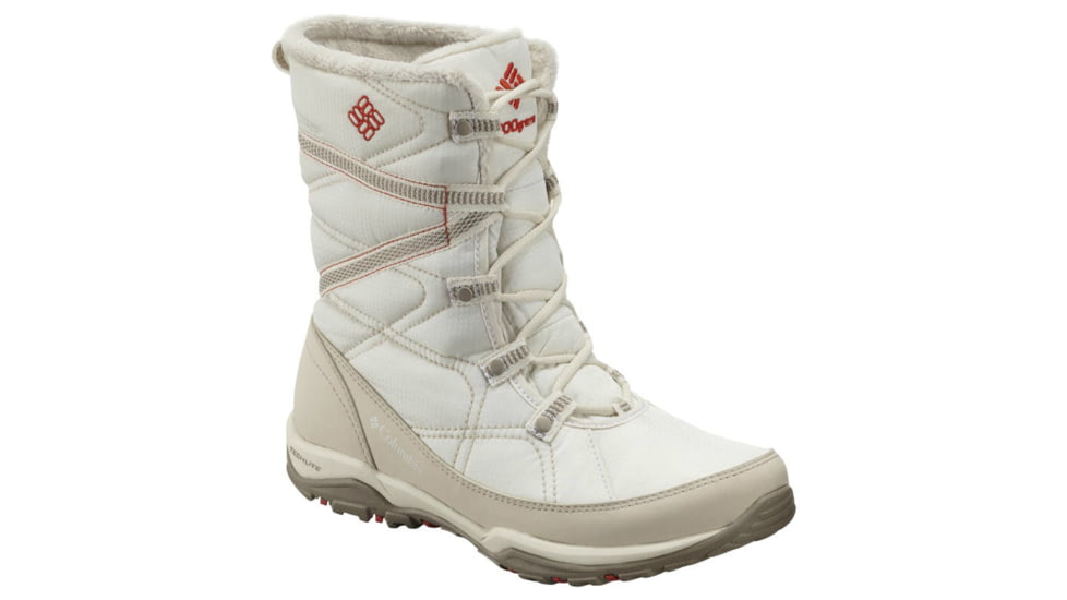 Columbia Minx Fire Tall Omni-Heat Waterproof Winter Boot - Womens-Sea Salt/Corange-Medium-9 US