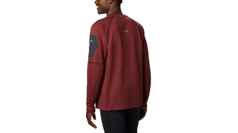 Columbia Mount Defiance Long Sleeve Crew - Mens, Red Jasper, Black, Small, 1866411664-S