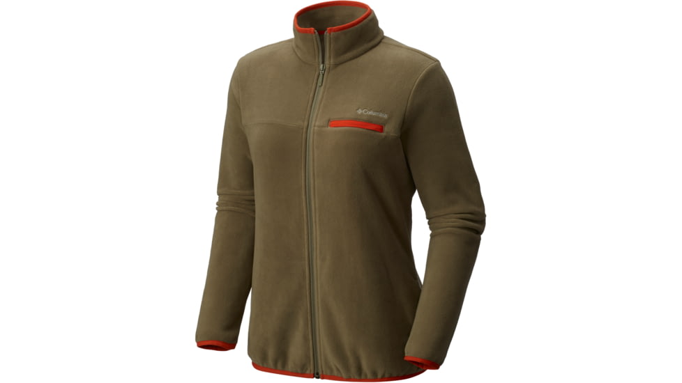 Columbia Mountain Crest Full Zip Jacket - Women's-Sage/Hot Pepper-Small