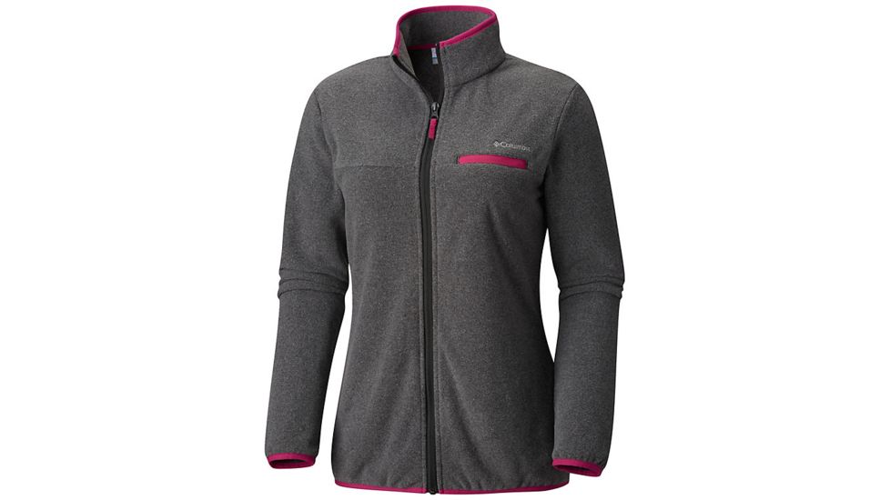 Columbia Mountain Crest Full Zip Jacket - Womens, Shark Heather, Fuchsia, Medium, 1740501014-M