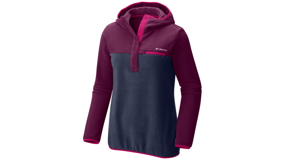 Columbia Mountain Side Hooded Pull Over - Women's-Dark Raspberry/Nocturnal/Deep Blush-Small