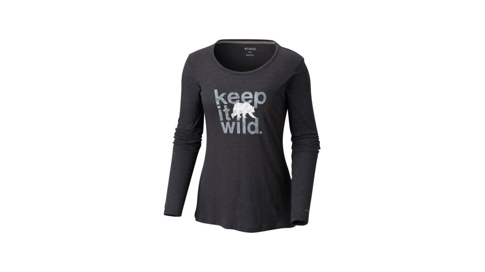 Columbia Outdoor Elements Long Sleeve Tee - Womens, Black Heather, Extra Large, 1804751010-XL