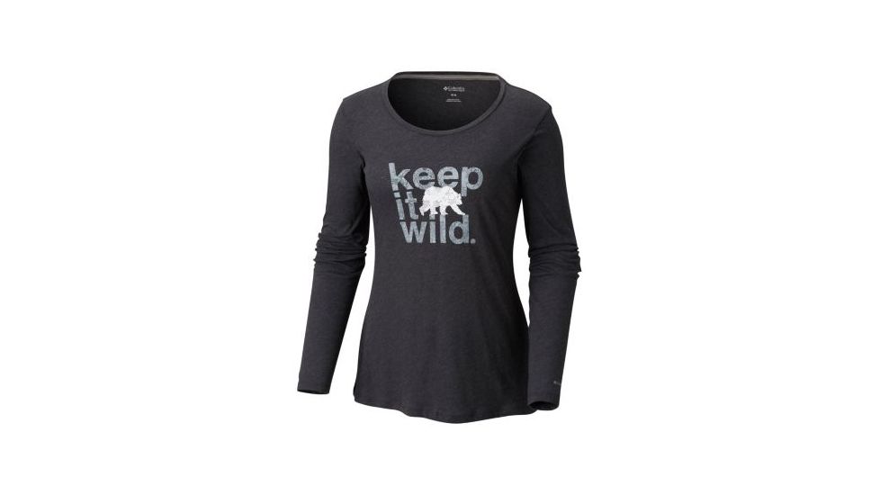 Columbia Outdoor Elements Long Sleeve Tee - Womens, Black Heather, Extra Small, 1804751010-XS
