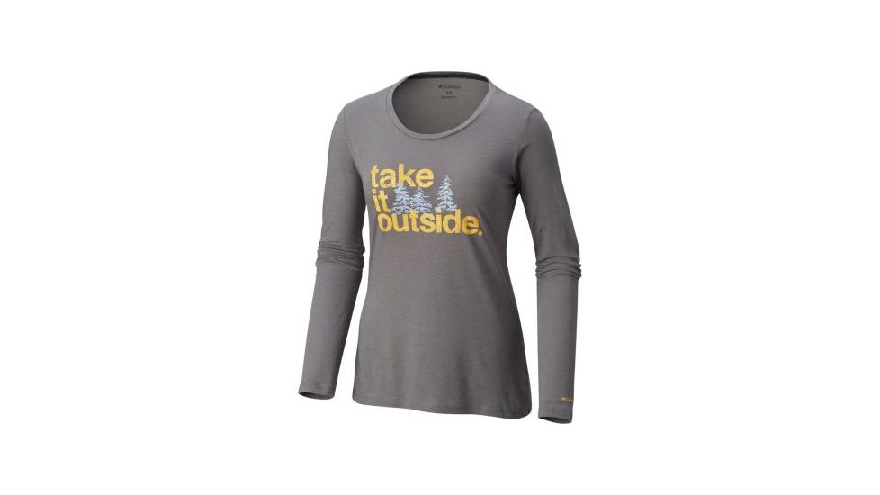 Columbia Outdoor Elements Long Sleeve Tee - Womens, Charcoal Heather, Small, 1804751030-S