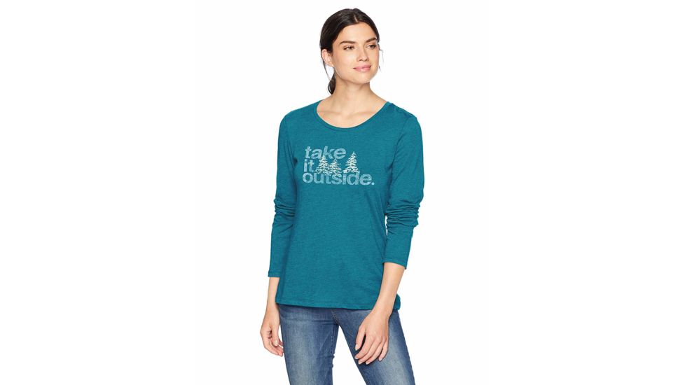 Columbia Outdoor Elements LS Tee, Lagoon Heather, XL - Womens, 1804751457-XL