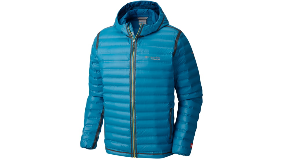 Columbia OutDry Ex Gold Down Hooded Jacket - Men's-Phoenix Blue-X-Large