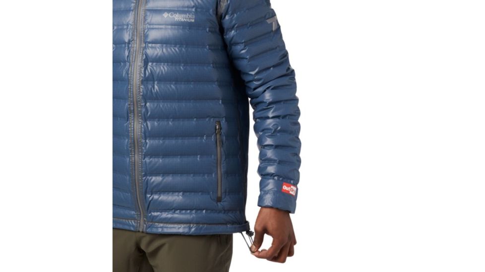 Columbia OutDry Ex Gold Down Hooded Jacket - Mens, Collegiate Navy Ripstop Print, Small, 1700411464-S