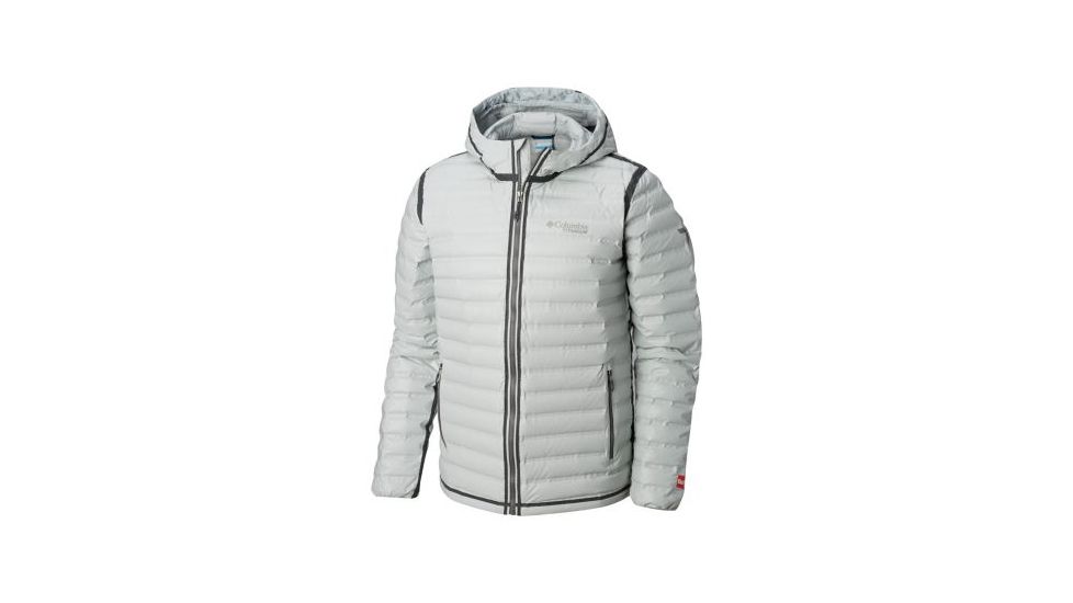 Columbia OutDry Ex Gold Down Hooded Jacket - Mens, Soft Metal, Medium, 1700411385-M