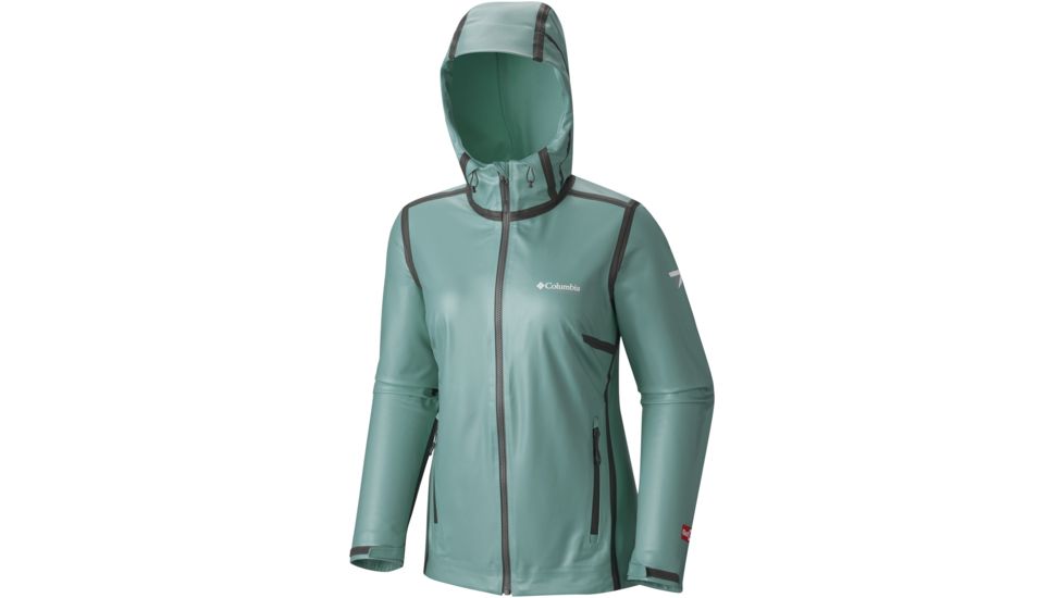 Columbia OutDry Ex Stratch Hooded Shell - Women's-Teal-X-Small