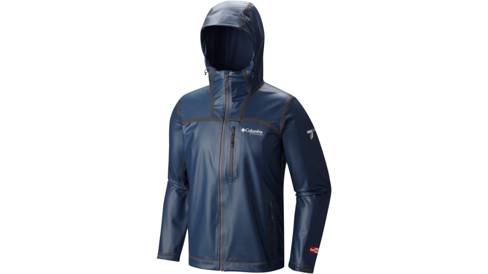 Columbia OutDry Ex Stretch Hooded Jacket - Men's-Zinc-Small