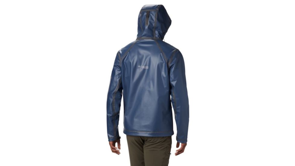 Columbia OutDry Ex Stretch Hooded Shell - Mens, Collegiate Navy Ripstop Print, Medium, 1711861465-M