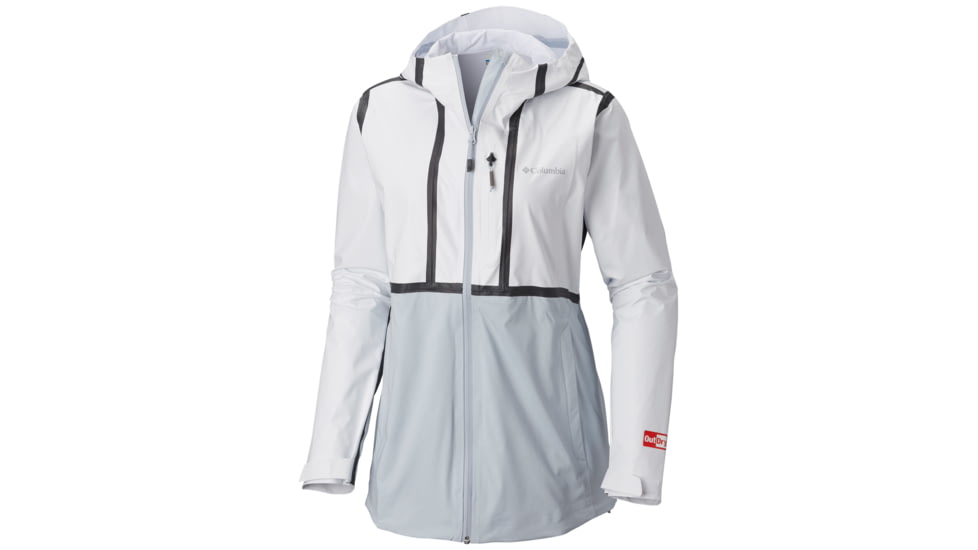 Columbia OutDry Explorer Hybrid Rain Jacket - Womens, White, Cirrus Grey, L, 1781001100L