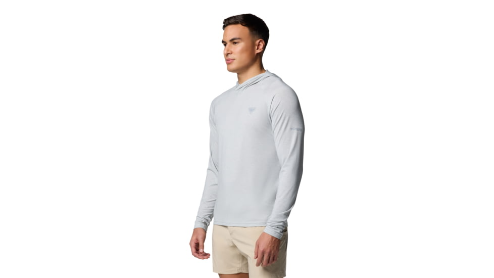 Columbia PFG Uncharted Hoodie - Mens, Cool Grey Heather, XXL, 2070201-021-XXL