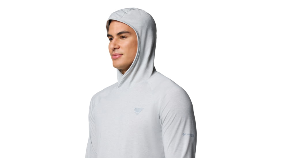 Columbia PFG Uncharted Hoodie - Mens, Cool Grey Heather, XXL, 2070201-021-XXL