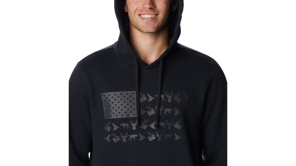 Columbia PHG Game Flag II Hoodie - Men's, Black/Graphite Game Flag, Medium, 2013311010Bck,GrtGmeFlgM