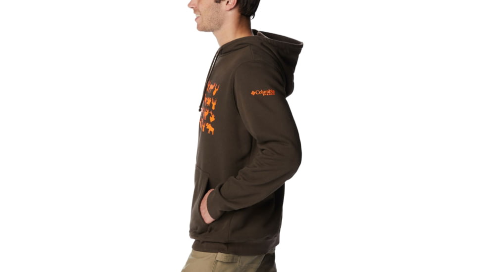 Columbia PHG Game Flag II Hoodie - Mens, Cordovan/Blaze Big Game Flag, Extra Large, 2013311231CvnBlzBigGmeFlgXL