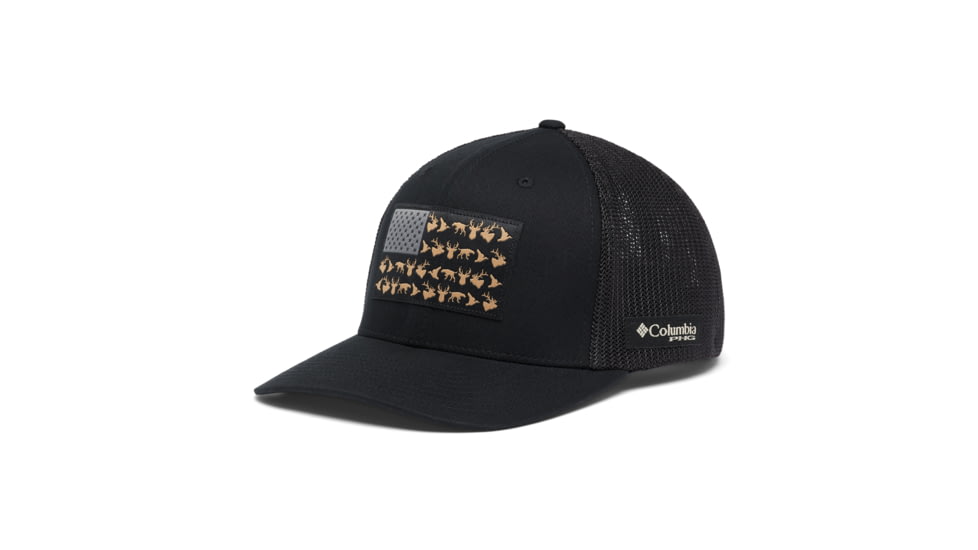 Columbia PHG Game Flag Mesh Ball Cap, Black, L/XL, 2010841-010-L/XL