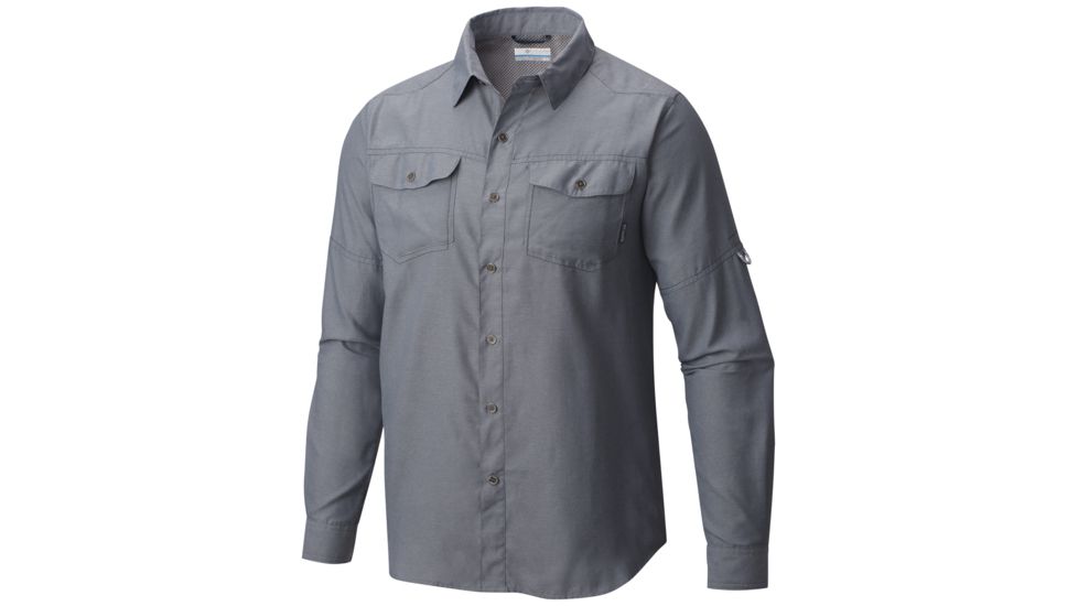 Columbia Pilsner Peak II Long Sleeve - Men's -Grey Ash-Small