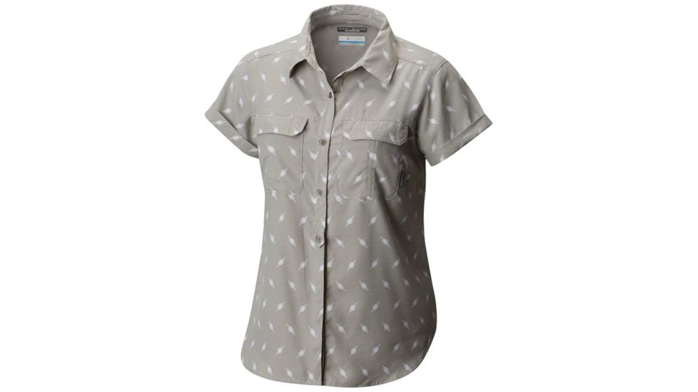 Columbia Pilsner Peak Novelty Short Sleeve Shirt - Womens, Flint Grey Digi Shibori Prt, L 1710501027L