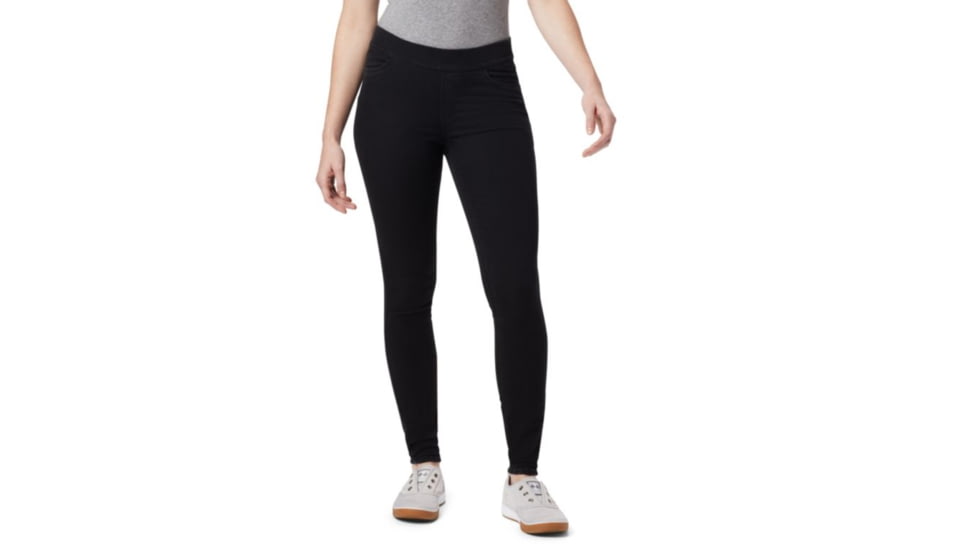 Columbia Pinnacle Peak Twill Legging, Black Wash Denim, Extra Small, Regular Inseam - Womens, 1804091010-XS-R
