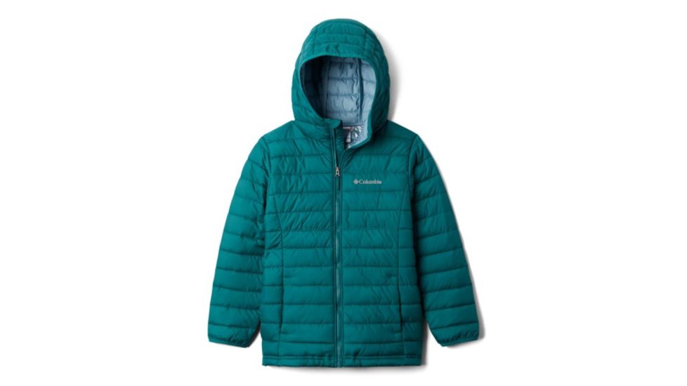 Columbia Powder Lite Boys Hooded Jacket - Boys, Pine Green, Medium, 1802903363-M